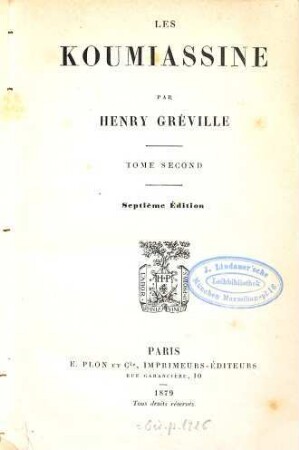 Les Koumiassine : par Henry Gréville, 2