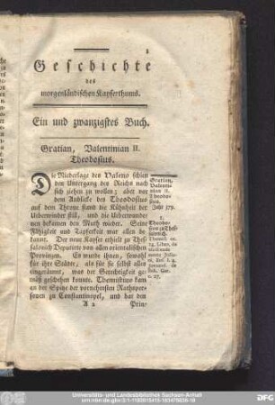 Ein und zwanzigstes Buch. Gratian, Valentinian II. Theodosius.