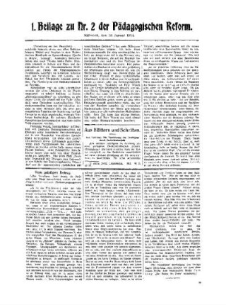 [Zum Rechtschreib- und Grammatikunterricht] : (Fortsetzung aus dem Hauptblatt) ; 1. Beilage zu Nr. 2 der Pädagogischen Reform