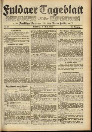 Ausgabe vom Dienstag, den 03. Mai 1921.