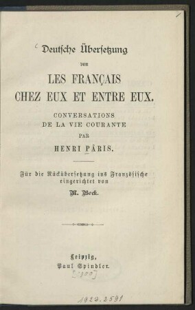 Deutsche Übersetzung von Les Français chez eux et entre eux : conversations de la vie courante