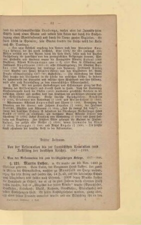 Dritter Zeitraum. Von der Reformation bis zur französischen Revolution (und Auflösung des deutschen Reiches). 1517 - 1789