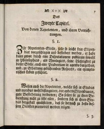 7-24, Das Zweyte Capitel. Von denen Repetenten, und ihren Verrichtungen.