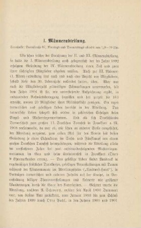 I. Männerabteilung