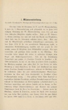 I. Männerabteilung