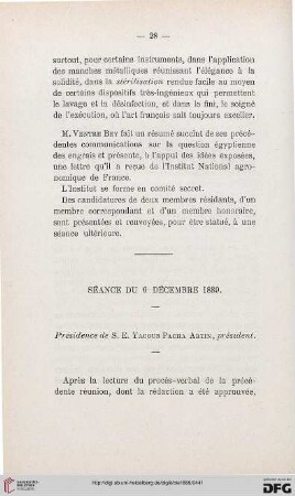 Séance du 6 décembre 1889