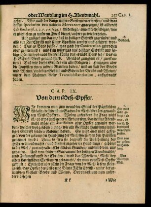 Cap. IX. Von dem Meß-Opffer.