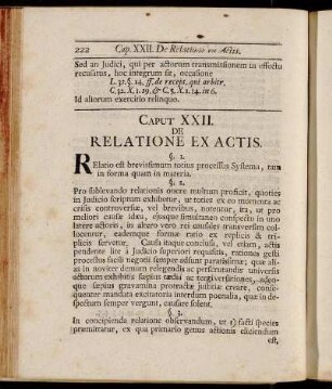 Caput XXII. De Relatione Ex Actis.
