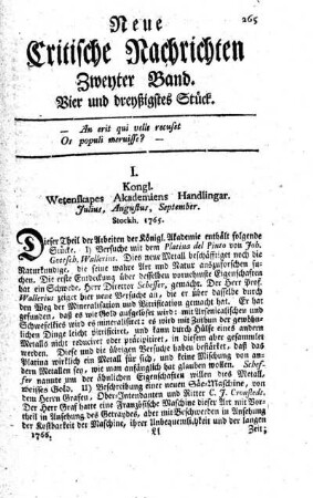 Vier und dreyßigstes Stück.