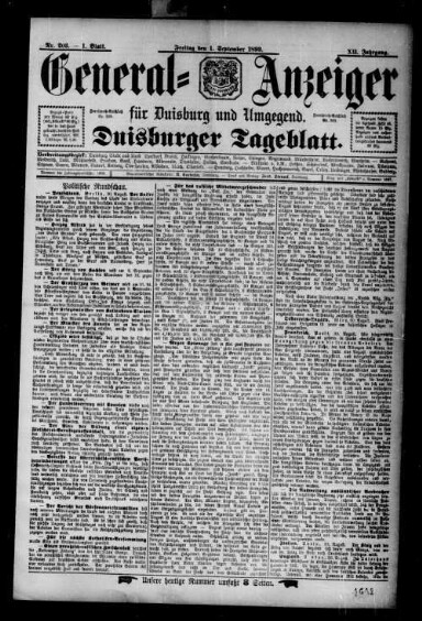 Titelseite einer Zeitung