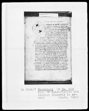 Augustinus, Opuscula — Initiale Q(uamvis in medii), Folio 1verso
