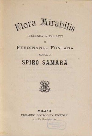 Flora mirabilis : leggenda in tre atti