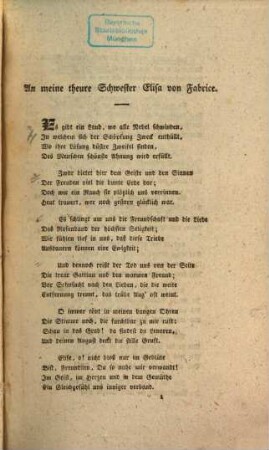 Gedichte und Lieder. 1. 1826. - 1 Portr., 250 S.
