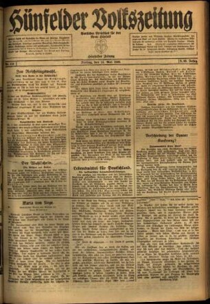 Ausgabe vom Freitag, den 14. Mai 1920.