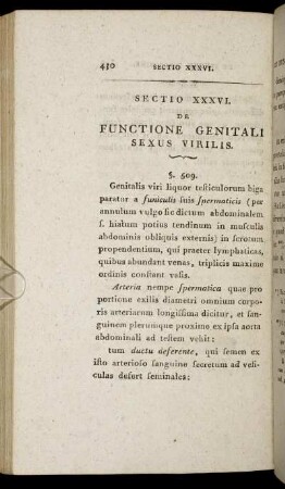 Sectio XXXVI. De Functione Genitali Sexus Virilis