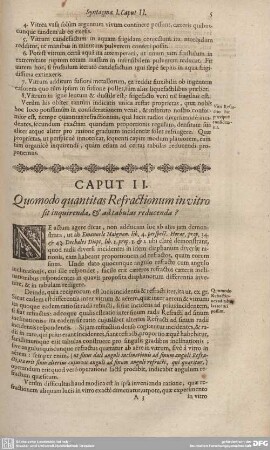 Caputt II. Quomodo quantitas Refractionum in vitro sit inquirenda et ad tabulas reducenda?