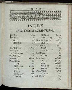 Index Dictorum Scripturæ.