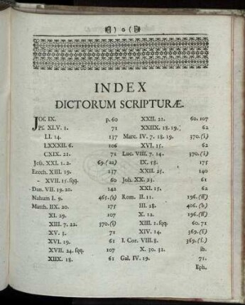 Index Dictorum Scripturæ.