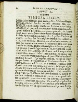 Caput II. exhibens Tempora Precum.