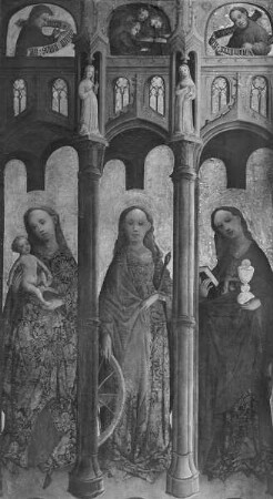 Linker Außenflügel: Heilige Maria, Katharina und Barbara