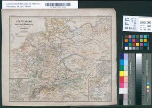 Deutschland nach seiner kirchlichen Eintheilung von der Mitte des XI. Jahrhunderts bis zur Reformation. Nebenkarten: Deutschland nach seiner kirchlichen Eintheilung 840 1 : 14.800 000.- Deutschland nach seiner kirchlichen Eintheilung um 752. - Deutschland nach seiner kirchlichen Eintheilung um 1000. Von Th. Menke. Gez. v. F. Hein / Gotha: Justus Perthes 1873: Deutschland No. XII. v. Spruner-Menke, Historischer Handatlas No. 42.