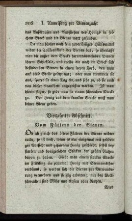Vierzehnter Abschnitt. Vom Füttern der Bienen