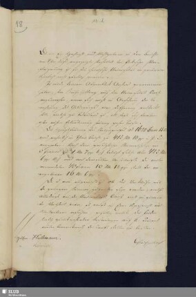 18l: Brief Fr. L. Chr. v. Solms-Laubachs an die Professoren Schlegel, Welcker, Heinrich und Hüllmann; dat. Coelln, 09.09.1819.