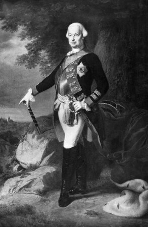 Porträt Ludwig IX. von Hessen-Darmstadt : Porträt Ludwig IX. von Hessen-Darmstadt. Tafelmalerei (vor 1790). Pirmasens, Festhalle, Treppenhaus