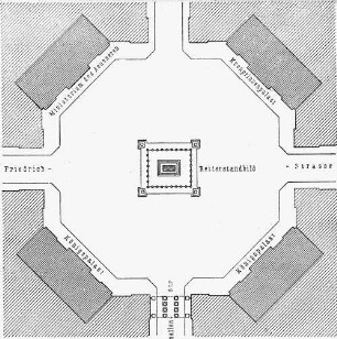 Kopenhagen, Schloss Amalienborg, Schlossplatz (Amalienborg Plads), Grundriss