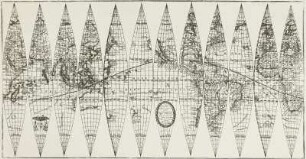 "Hos Globos Terracque ac Coelestem dicat et donat RmoP.D. Sigismundo Pollitio a Placentia ... P. M. Coronelli cosmographus P" - dargestellt in 12 Globus-Segmenten : Hos Globos Terracqueum, ac Caetestem dicat, et donat Rmo. P.D. Sigismundo Pollitio à Placentia Praeposito Generali Manachorum Eremitarum S. Hyeronimi Congreg, Lombardiae / [gez. von:] Marco Vincenzo Coronelli. - In Venetia , [ca. 1688]. - 1 Kt. : Kupferst. ; 47 x 24 cm // Engraved; a set of 12 terrestrial globe gores to fit a globe 151 mm. (6 inches) in diameter. - The prime meridian touches the most westerly of the Canary Islands. - Two tracks are drawn and named: "Viaggio di Giacomo Mayre 1616," and "Viaggio da Siam à Brest fatto nel 1686." - The set is one of a pair