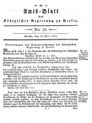No 18, 30. Mai 1821