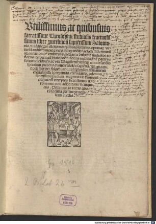 Liber proverbiorum sapientissimi Salomonis