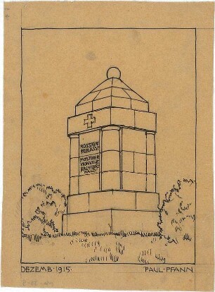 Pfann, Paul; Neuburg / Lothringen; Priesterwald-Denkmal - Perspektive
