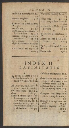 Index II Latinitatis