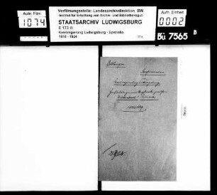Herstellung einer Wegstrecke zwischen Waldenbuch und Schönaich