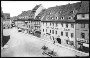 Pirna. Untermarkt mit Hotel weißer Schwan