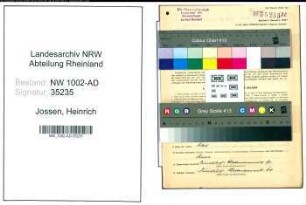 Entnazifizierung Heinrich Jossen, geb. 04.03.1886 (Angest.)