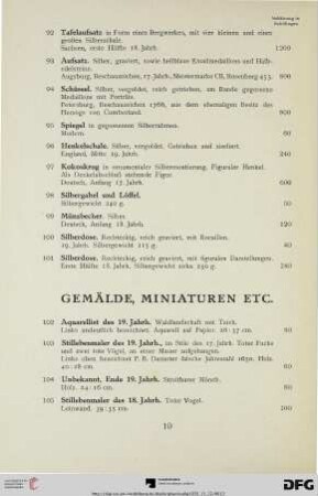 Gemälde, Miniaturen etc. (Nr. 102-135)