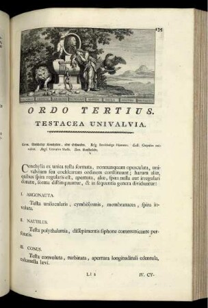 Ordo Tertius. Testacea Univalvia.