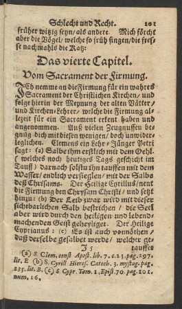 Das vierte Capitel. Vom Sacrament der Firmung