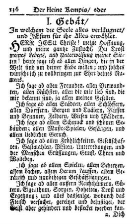 I. Gebät / In welchem die Seele alles verläugnet / und JESUM für ihr Alles erwählet.