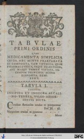 Tabulae Primi Ordinis.
