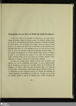 Wohnhäuser aus der Zeit der Gotik und Früh-Renaissance