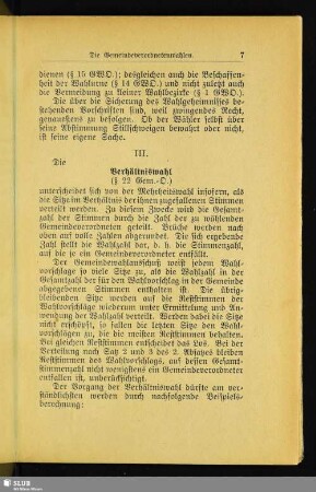 [III. Verhältniswahl]