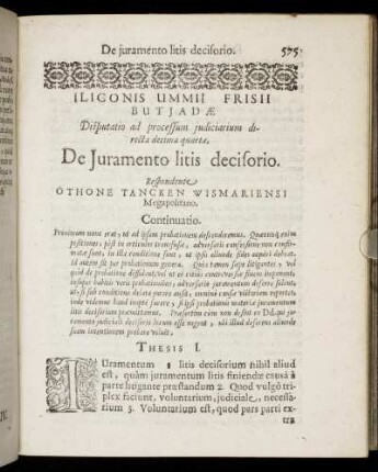 Disputatio [...] decima quarta, De Juramento litis decisorio.