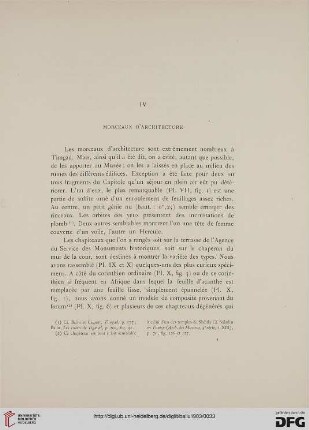 IV: Morceaux d’architecture