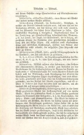 Aesthetisches Lexikon, 1. A bis K