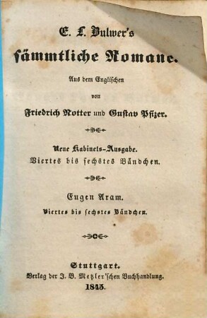 Eugen Aram : ein Roman, 4. - 6. Bändchen