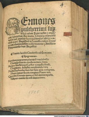 Sermones pulcherimi super dominicam orationem Pater noster et angelicam salutationem Ave Maria : unicuique ad populum volenti declamationes facere accommodati