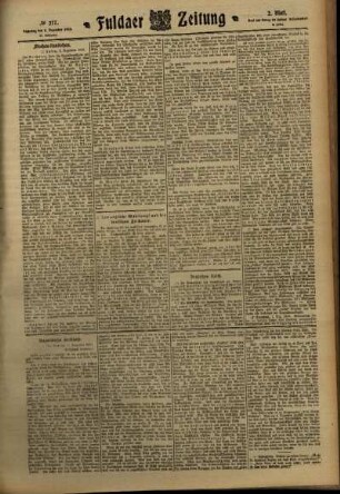 Zweite Ausgabe vom Samstag, den 03. Dezember 1910.